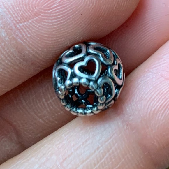 Retired Pandora Open Your Heart Openwork Charm Sterling Silver EUC - Picture 10 of 13
